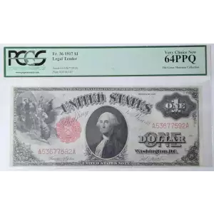$1 1917 Small Red, scalloped Legal Tender Issues 36