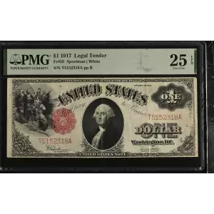 $1 1917 Small Red, scalloped Legal Tender Issues 39