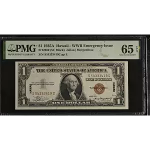 $1 1935-A brown seal Emergency Notes Issued During WW2 2300