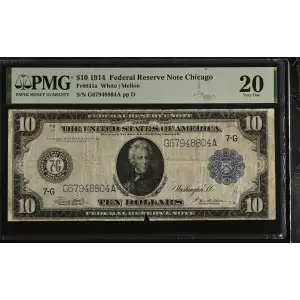 $10 1914 Red Seal Federal Reserve Notes 931A
