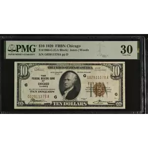 $10 1929 brown seal Small Federal Reserve Bank Notes 1860-G