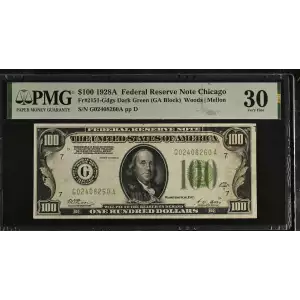 $100 1928-A.  Small Size $100 Federal Reserve Notes 2151-A