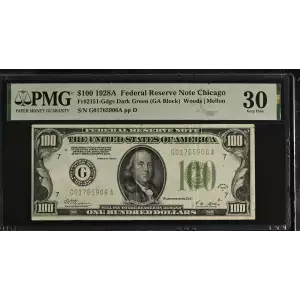 $100 1928-A.  Small Size $100 Federal Reserve Notes 2151-A
