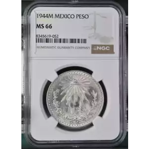 1944 Mexico 1 Peso Silver Coin - NGC MS66 (2)