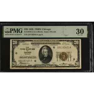$20 1929 brown seal Small Federal Reserve Bank Notes 1870-G