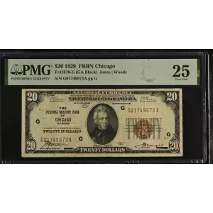 $20 1929 brown seal Small Federal Reserve Bank Notes 1870-G