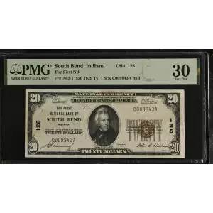 $20 1929 small brown seal. Small National Bank Notes 1802-1