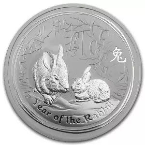 2011 2oz Australian Perth Mint Silver Lunar II: Year of the Rabbit