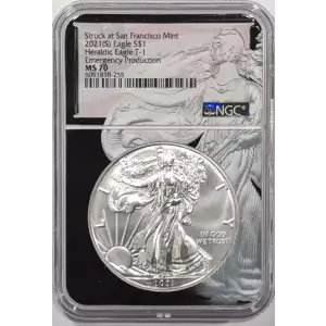 2021-S American Silver Eagle T1 - NGC MS70 Emergency Production (2)