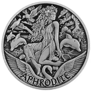 2022 Tuvalu Aphrodite Gods of Olympus Antiqued 1 oz Silver Coin - In Capsule (2)