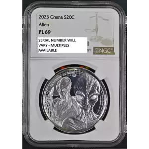 2023 Ghana Alien Invasion 1 oz Silver - NGC MS69 PL69 (2)