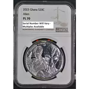 2023 Ghana Alien Invasion 1 oz Silver - NGC MS70 PL70 (2)