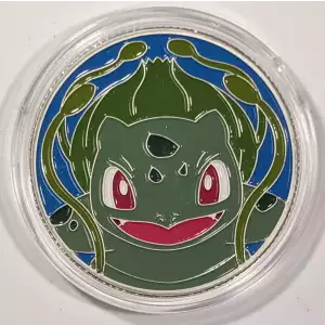 Pokemon Gotta Catch 'Em All Enameled 1 oz .999 Silver Round - Bulbasaur