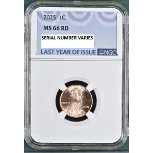 2025 Lincoln Cent Penny - NGC MS66 RD - Last Year Of Issue Label (3)