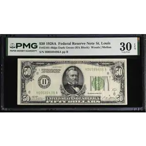 $50 1928-A.  Small Size $50 Federal Reserve Notes 2101-H (2)