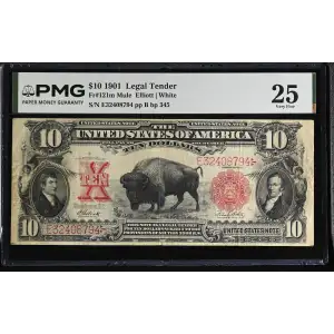 $10  Small Red, scalloped Legal Tender Issues 121m (2)