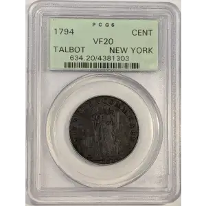 1794 Cent Talbot, Allum & Lee New York, BN