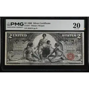 $2 1896 Small Red Silver Certificates 247 (2)