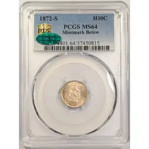 1872-S H10C Mintmark Below Bow