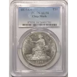 1875-CC T$1 Chopmarked