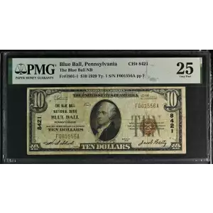 $10 1929 small brown seal. Small National Bank Notes 1801-1