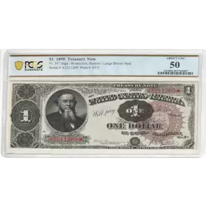$1 1890 Large Brown Treasury or Coin Notes 347 (2)